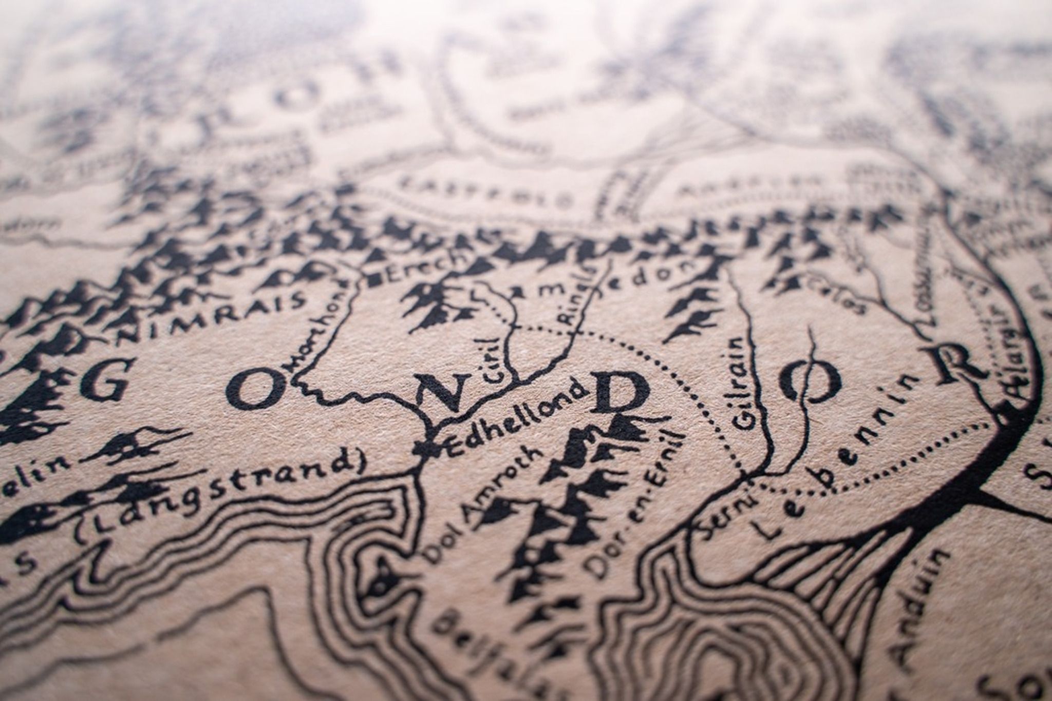 Map of Middle Earth, showing Gondor.